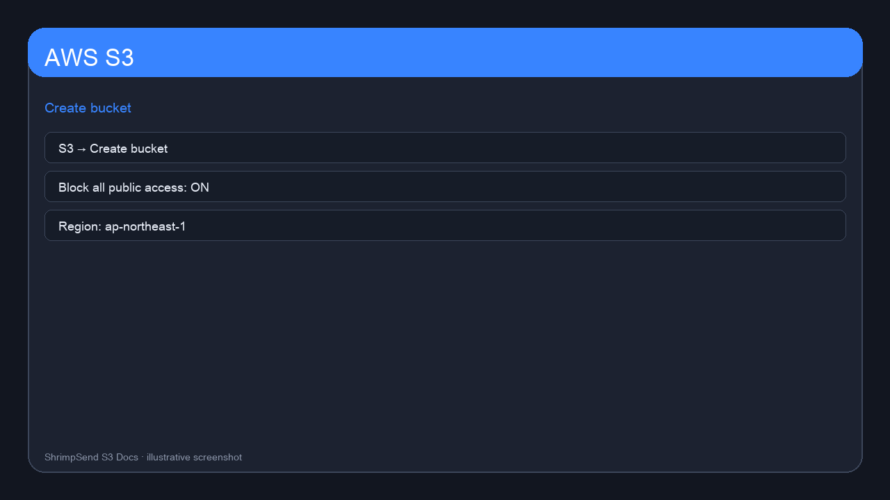Create S3 bucket